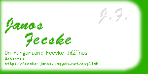 janos fecske business card